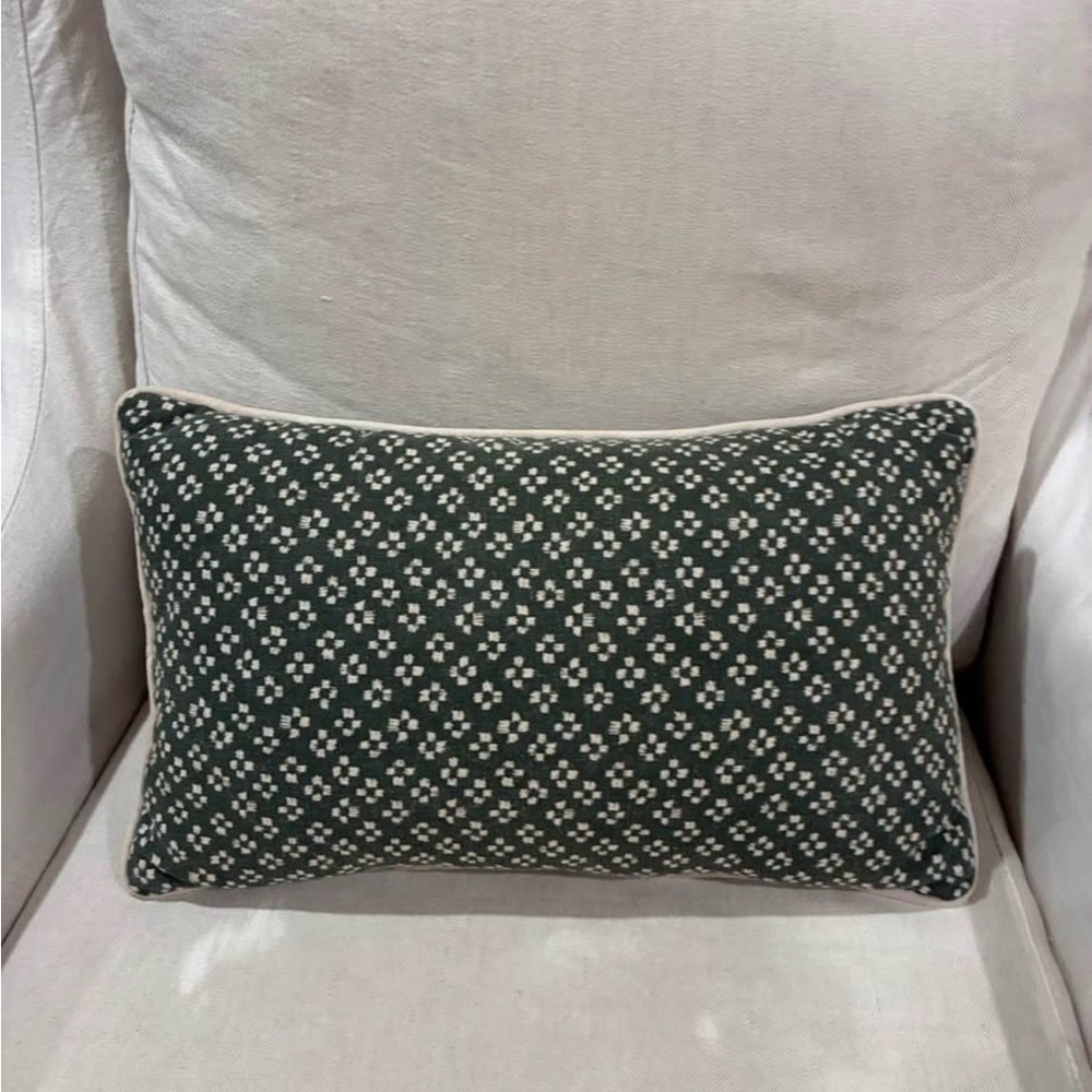 Threshold Green Block Print Pillow